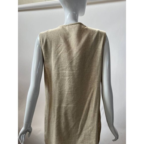 Vintage Megan Moore Womens Open Vest Beige Floral Crochet Embroidered USA 10 - Picture 7 of 12